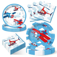 Set 40 buc Piese Masa pentru Petrecere Tematica Aviatie