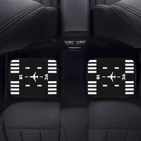 Set 4 Covorase Auto cu Design Aviatic Airplane Runway, Negru