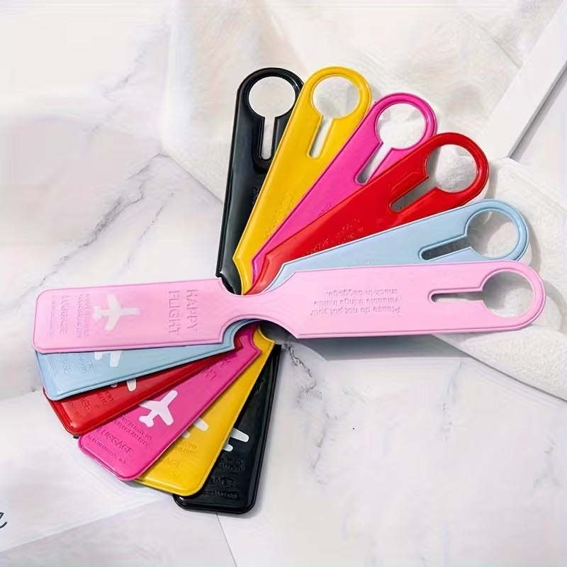 Set 5 Etichete Impermeabile pentru Bagaje Design Avion Happy Flight