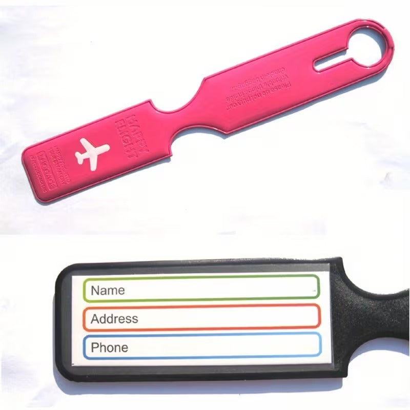 Set 5 Etichete Impermeabile pentru Bagaje Design Avion Happy Flight