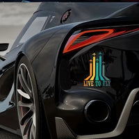 Set 6 Stickere Auto Autocolante cu Avion Live to Fly, Rezistente la Apa si Zgarieturi