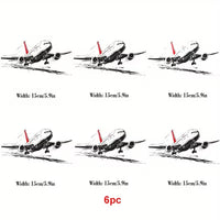 Set 6 Stickere Auto cu Avion Autocolante Decorative Aviatie pentru Masina