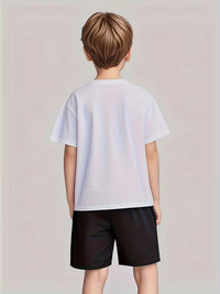 Set Tricou si Pantaloni Scurti Baieti cu Imprimeu Avion