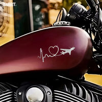 Sticker Auto Reflectorizant Sclipitor cu Inima si Avion
