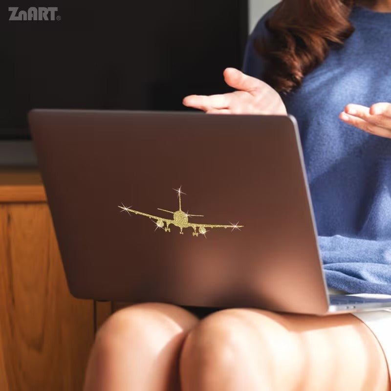 Sticker Auto Reflectorizant cu Avion Autocolant si pentru Masina, Laptop, Valiza sau Geam