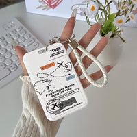 Suport Card ID cu Design Boarding Pass Retro Aviatie