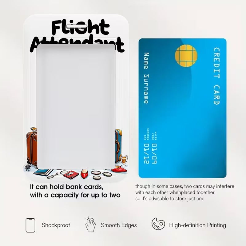 Suport Card cu Snur Detasabil si Protectie Durabila Flight Attendant