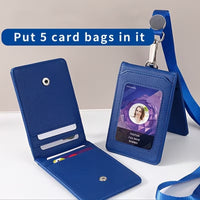 Suport Card cu Snur din Piele Artificiala cu Cinci Buzunare