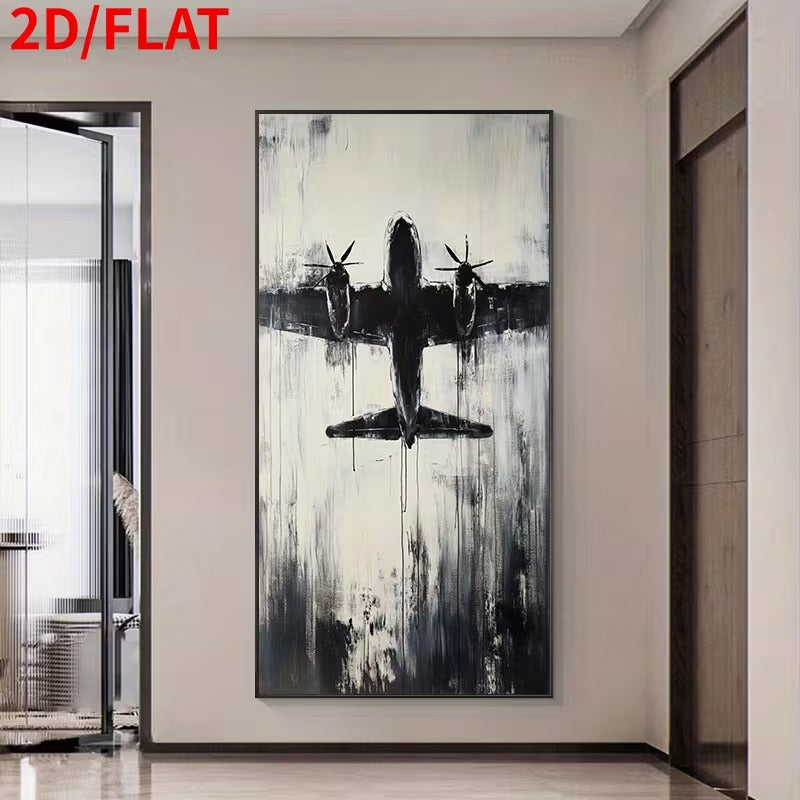 Tablou Canvas Abstract Model Avion pentru Decor Perete, 75 x 152.4cm