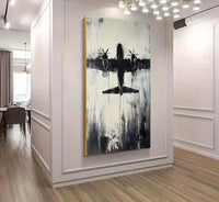Tablou Canvas Abstract Model Avion pentru Decor Perete, 75 x 152.4cm