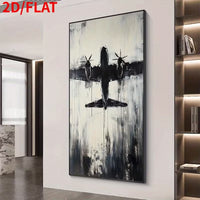 Tablou Canvas Abstract Model Avion pentru Decor Perete, 75 x 152.4cm