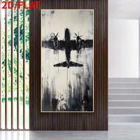 Tablou Canvas Abstract Model Avion pentru Decor Perete, 75 x 152.4cm