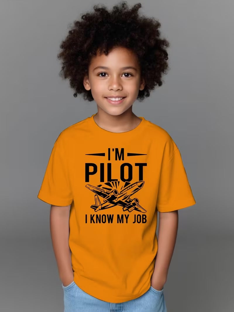 Tricou Baieti Bumbac cu Imprimeu Aviatic I'm Pilot