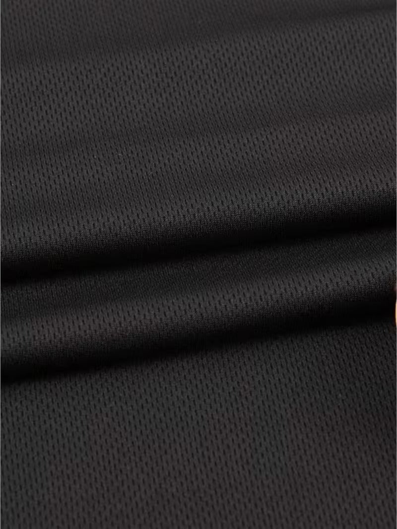 Tricou Baieti Casual de Vara cu Grafica Aviatie, Negru