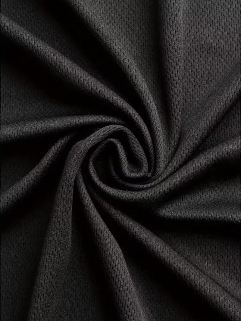 Tricou Baieti Casual de Vara cu Grafica Aviatie, Negru