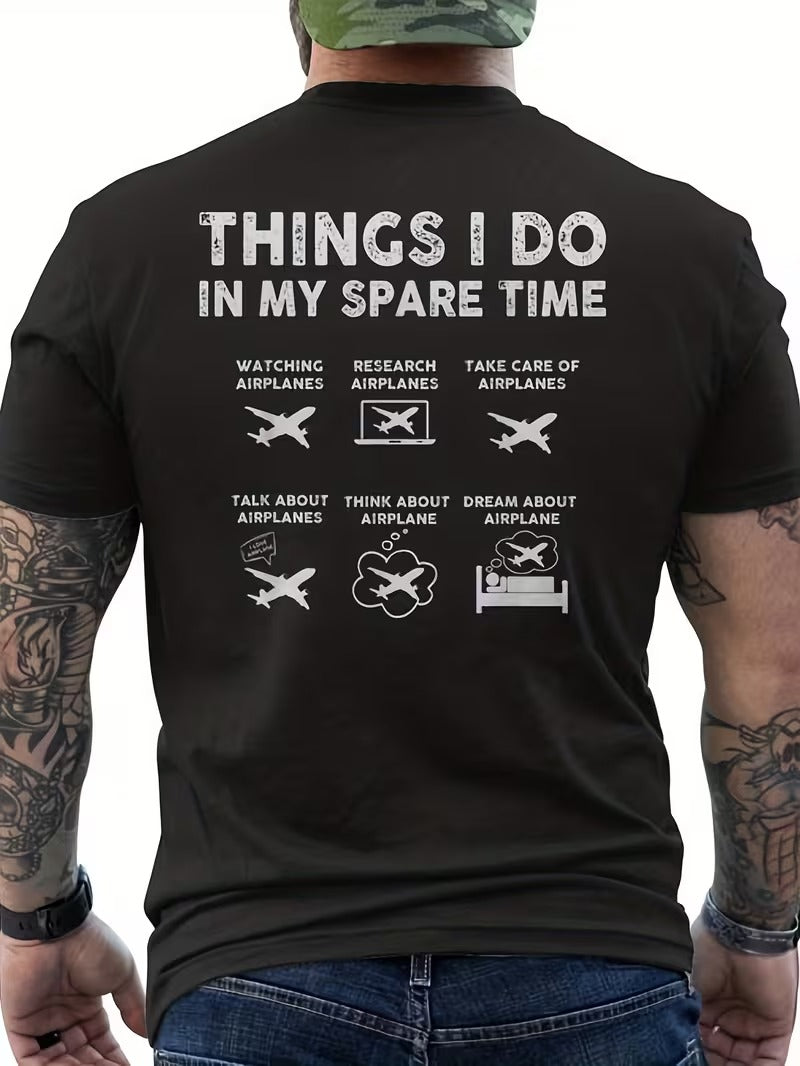 Tricou Barbati Bumbac pentru Pasionati Aviatie Things I do In my Spare Time