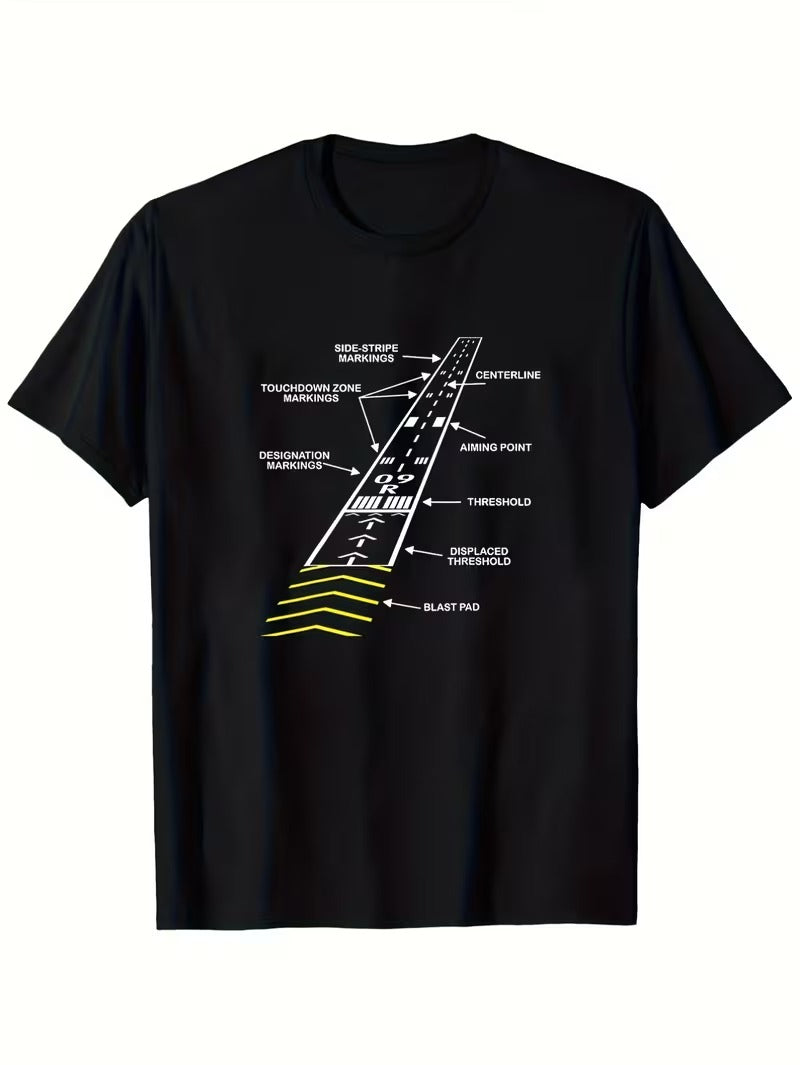 Tricou Barbati Bumbac pentru Pasionatii de Aviatie Retro Aviation, Negru