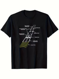 Tricou Barbati Bumbac pentru Pasionatii de Aviatie Retro Aviation, Negru