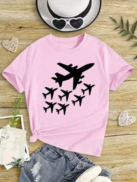 Tricou Fete Casual cu Imprimeu Avioane Aircraft Group