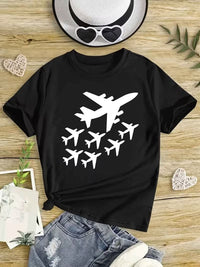 Tricou Fete Casual cu Imprimeu Avioane Aircraft Group