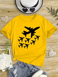 Tricou Fete Casual cu Imprimeu Avioane Aircraft Group