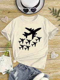 Tricou Fete Casual cu Imprimeu Avioane Aircraft Group